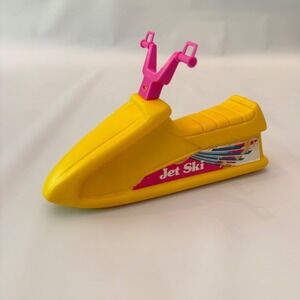 VTG Barbie Arco Jet Ski Toy Accessory Doll Yellow Pink 80s Retro Beach Blow Mold